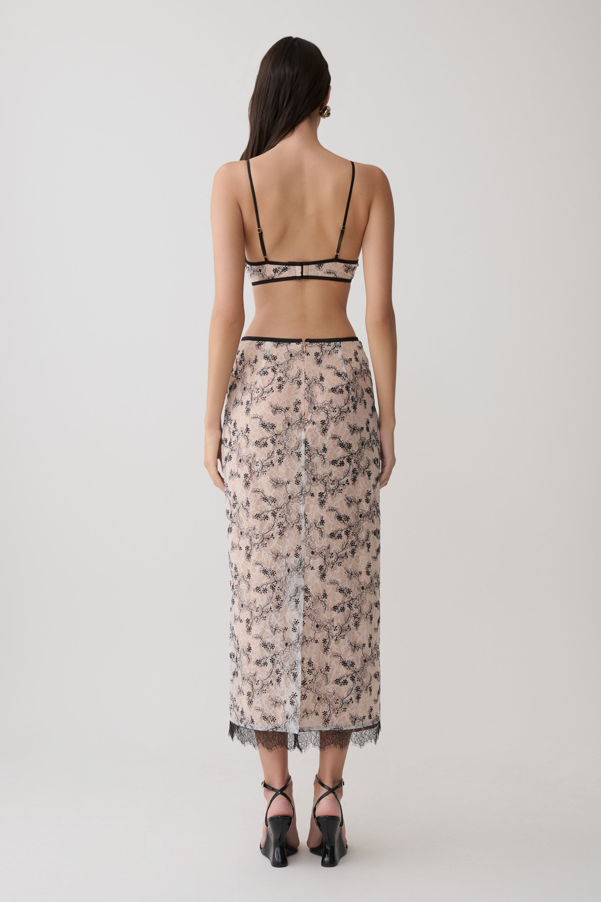 Kimberly Lace Sleeveless Crop Top - Nude Lace #6