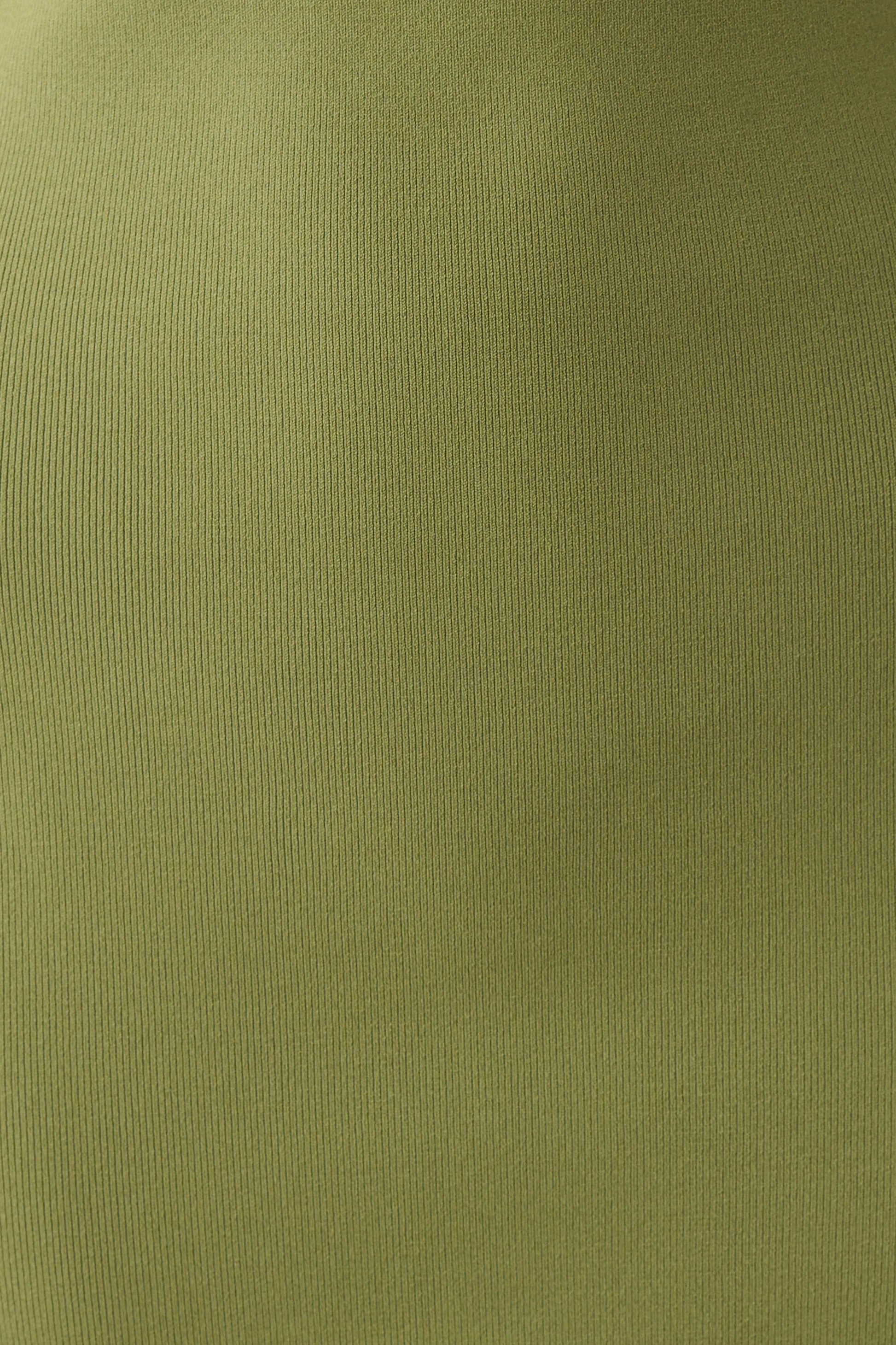 Leah Racer Back Knee Length Knit Dress - Olive #6