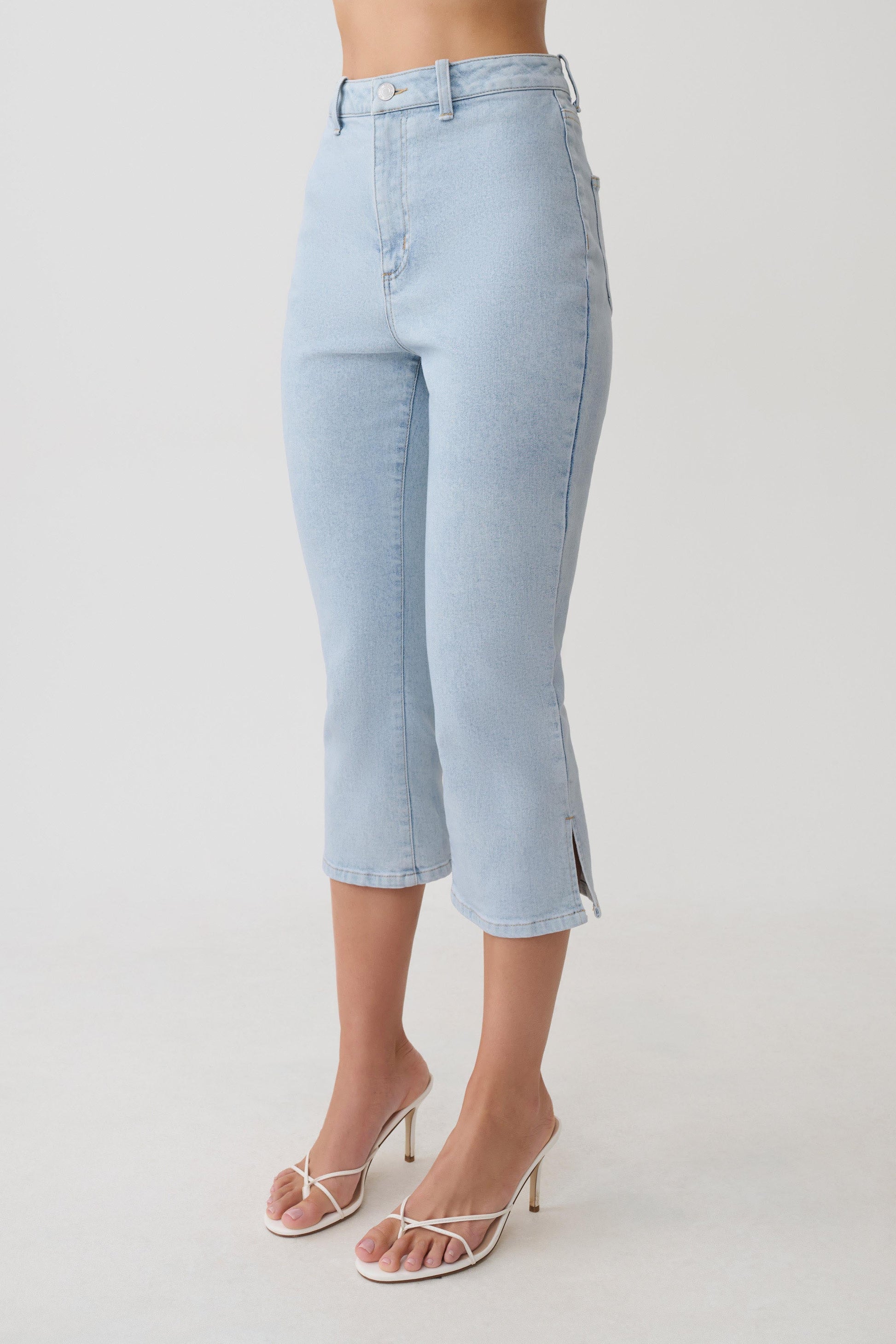 Mary Denim Capris - Light Blue #4