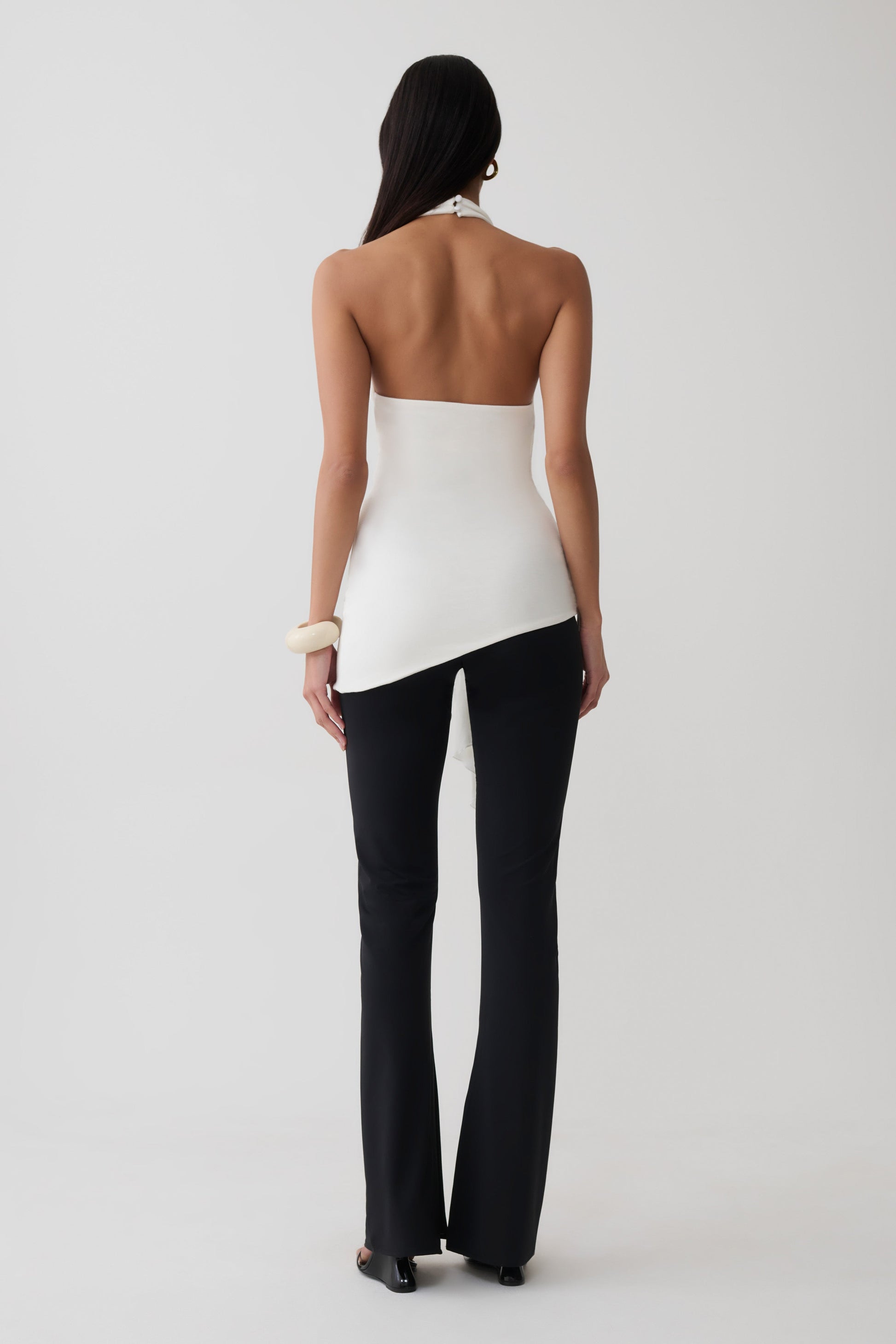 Dolorres Front Tie Halter Top - White #5
