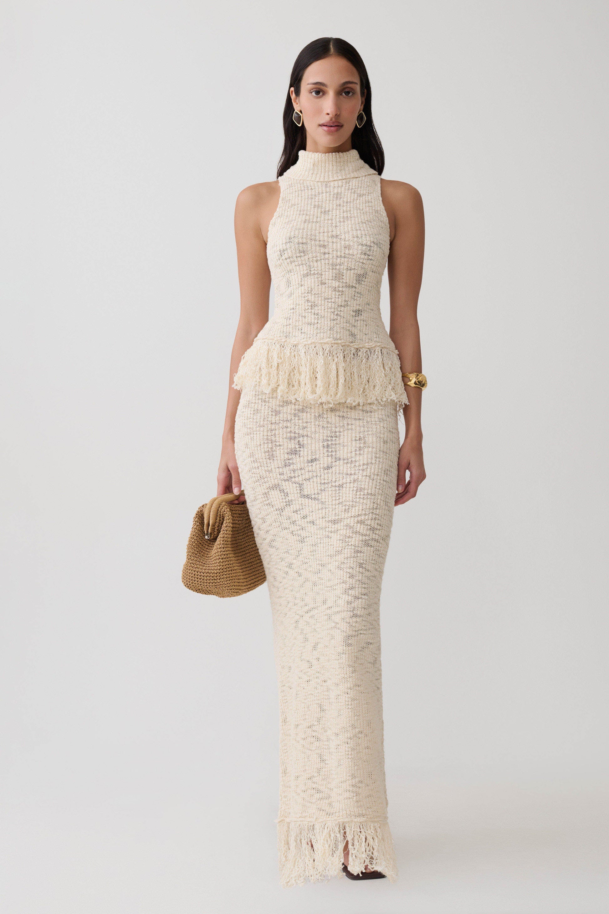 Giovanni Fringe Knit Top - Cream #9
