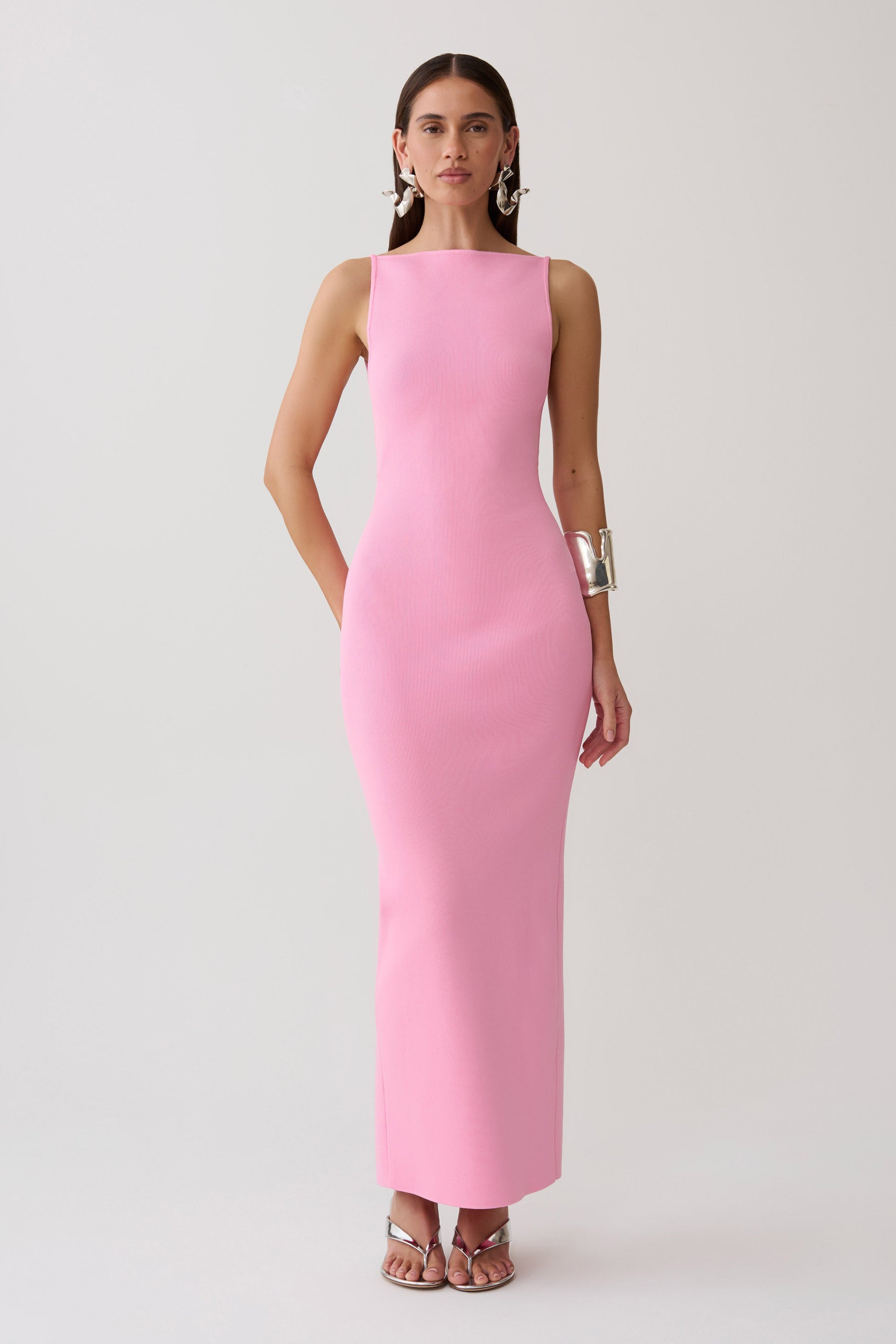Robin Strappy Back Bandage Maxi Dress - Lipstick Pink #2