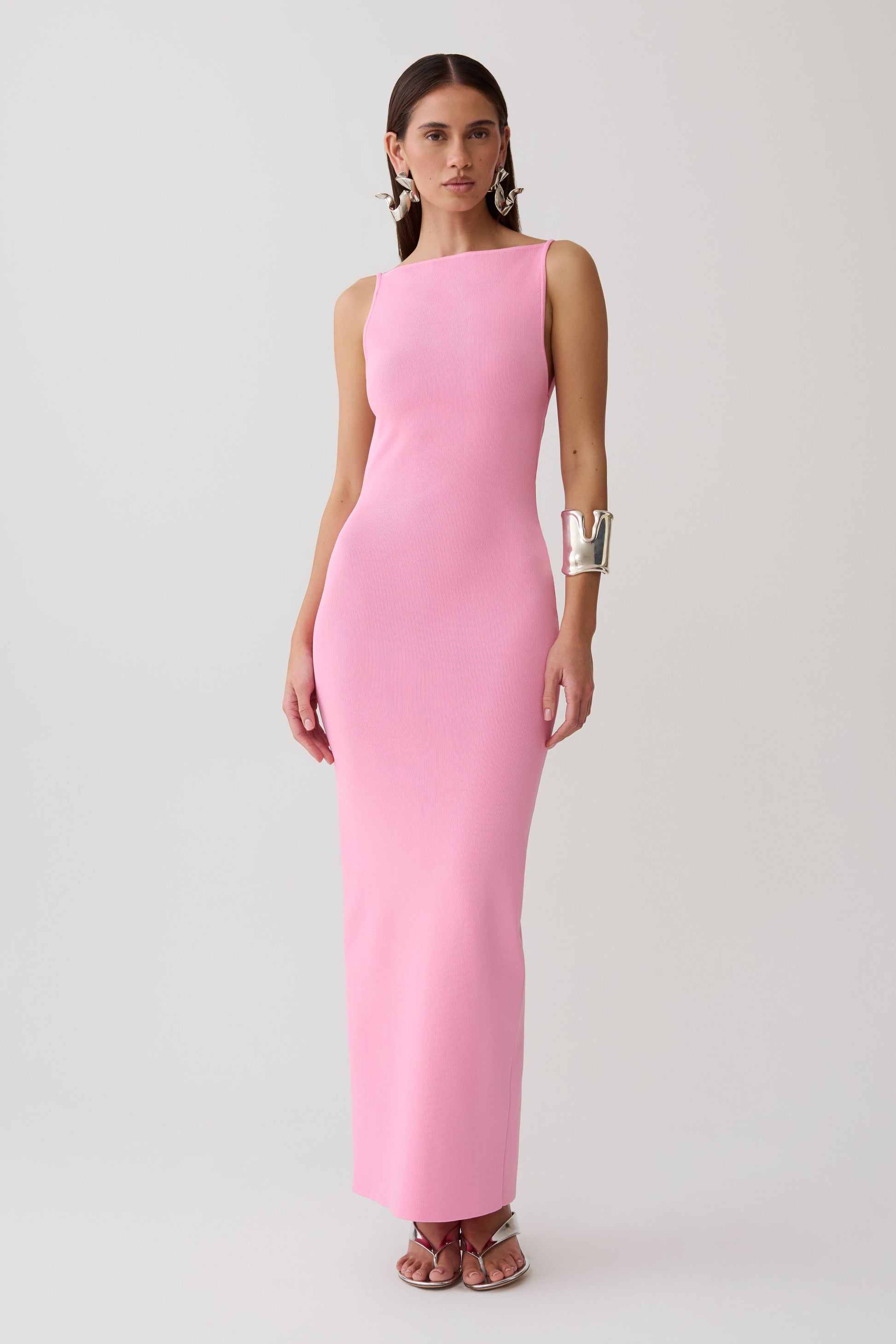 Robin Strappy Back Bandage Maxi Dress - Lipstick Pink #7