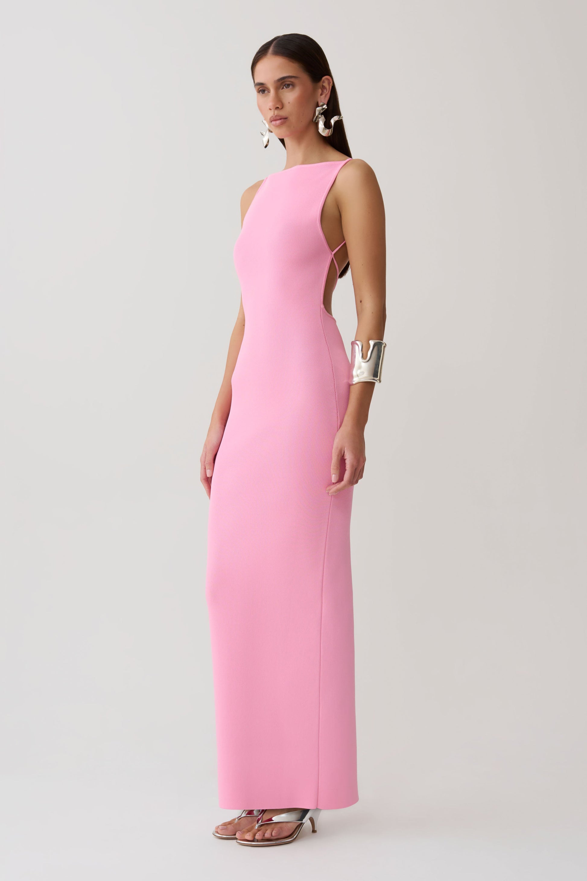 Robin Strappy Back Bandage Maxi Dress - Lipstick Pink #5