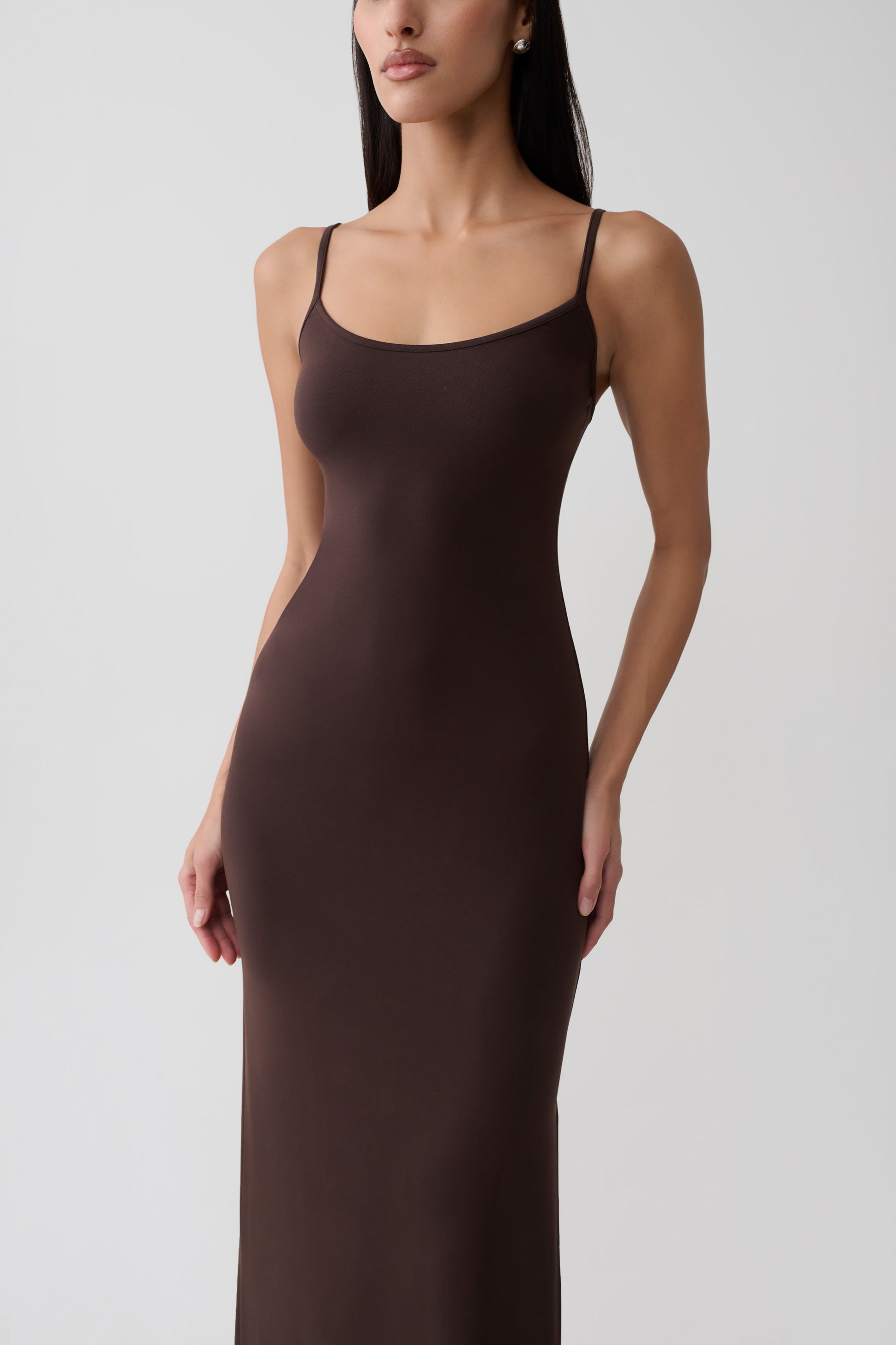 Erve Peached Jersey Maxi Dress - Chocolate #3