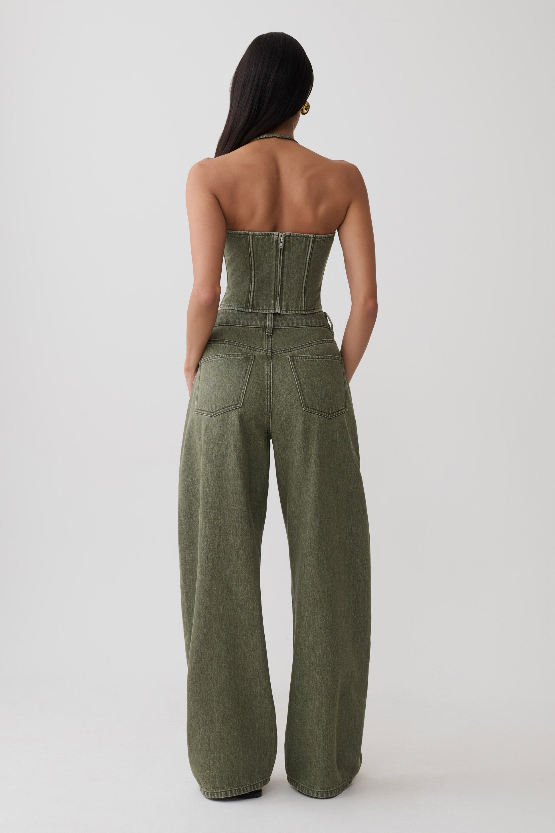 Stephanie Barrel Denim Jeans - Washed Khaki #2