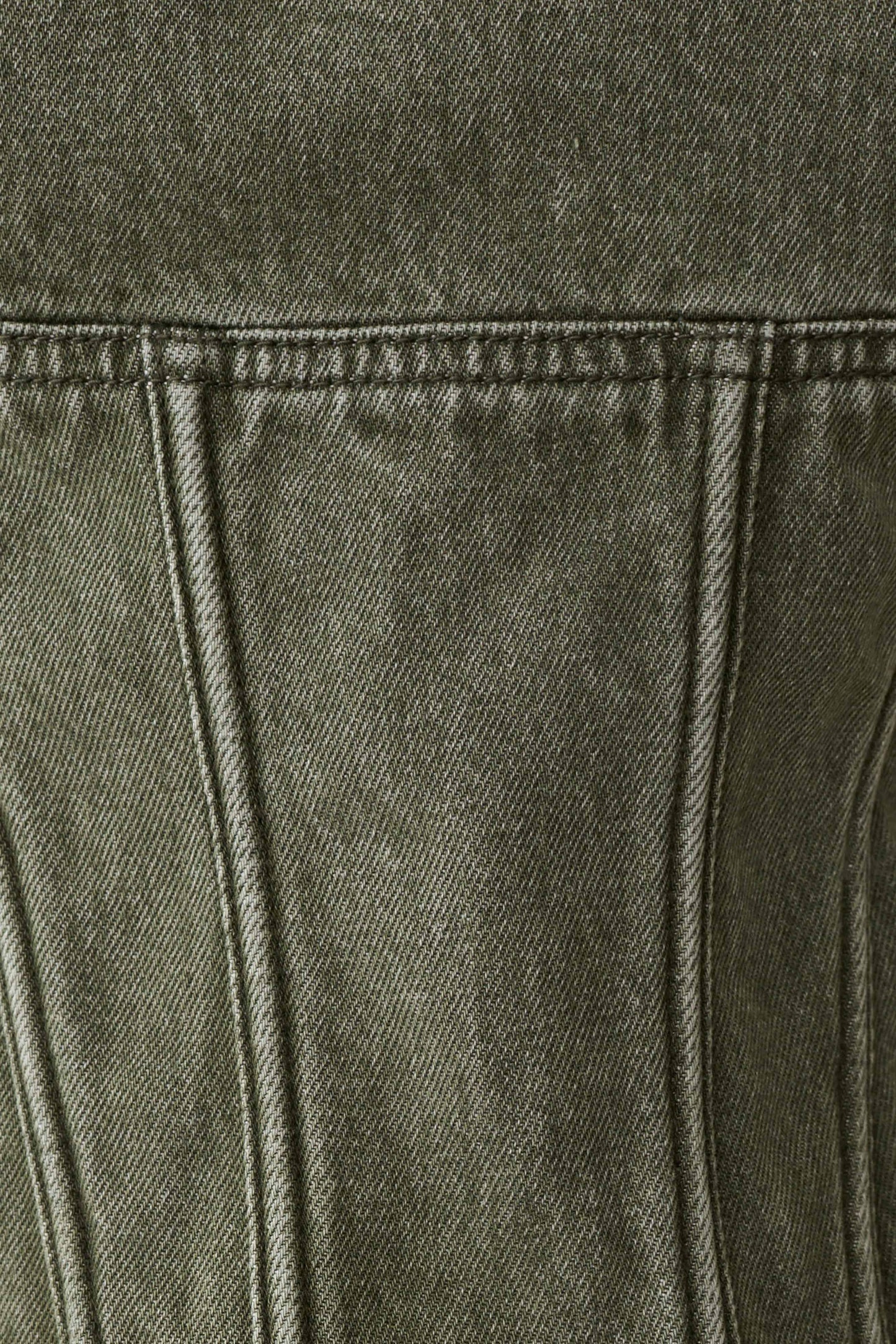 Stephanie Corset Denim Top - Washed Khaki