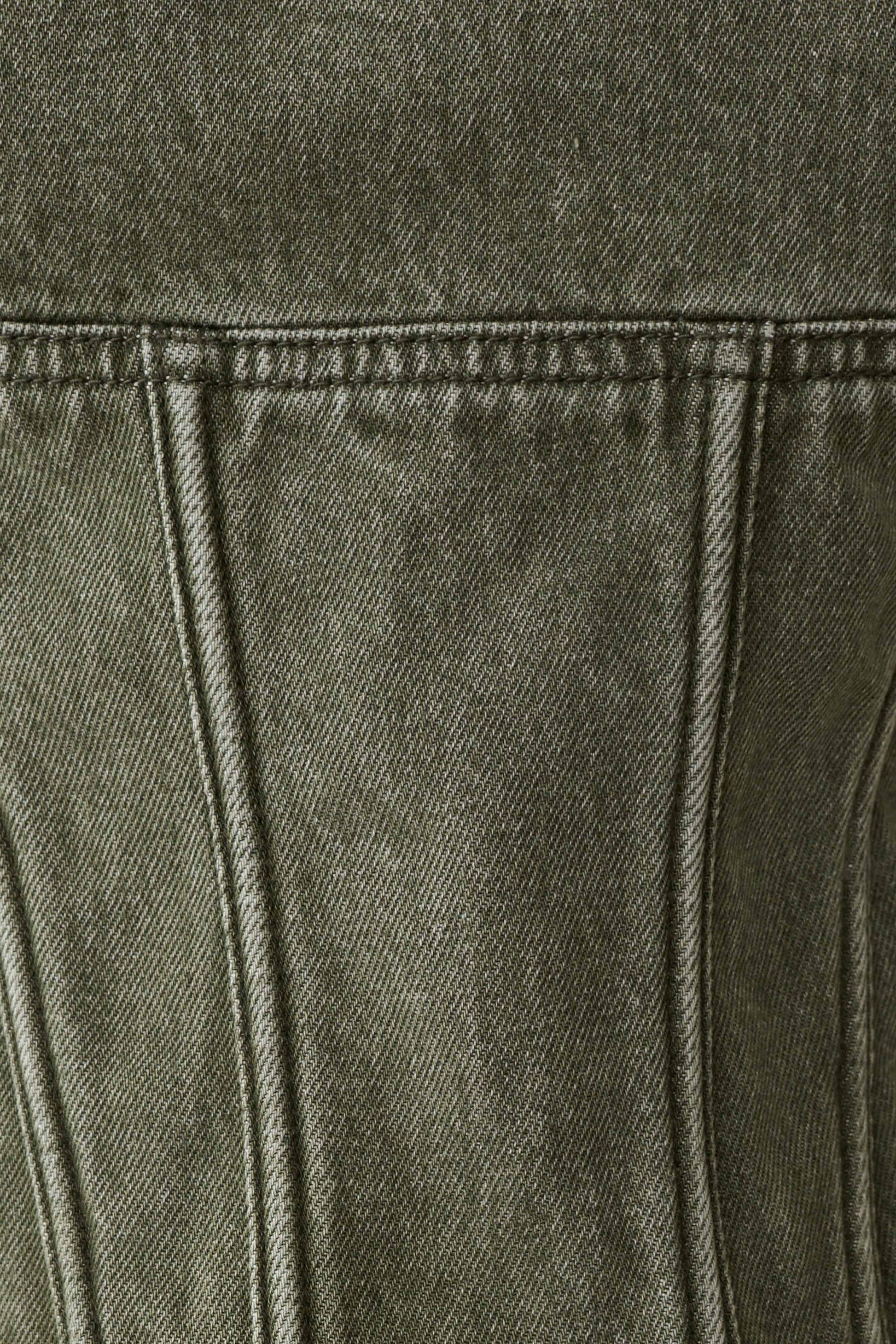 Stephanie Corset Denim Top - Washed Khaki #8