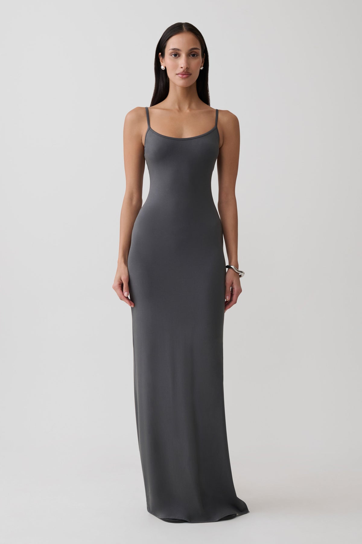 grey jersey dress Erve Peached Maxi / Charcoal | MESHKI Summer LBD long sleeves Lavender dreams 💜🪻💫 Featuring Size:Adult | 42|W