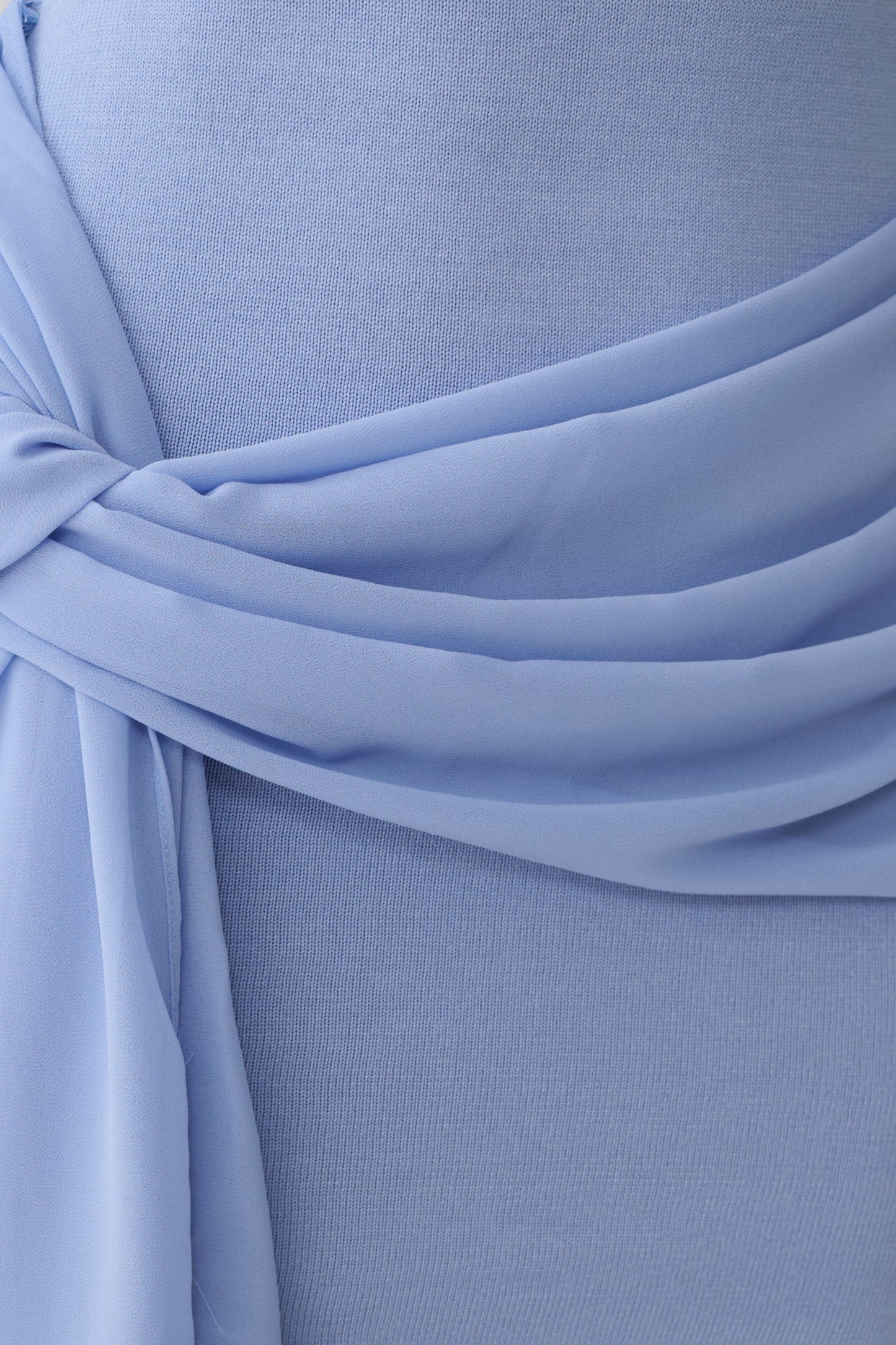 Grayson Knit Chiffon Mini Dress - Cornflower Blue