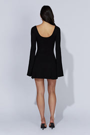 Birdie Long Sleeve Knit Mini Dress - Black