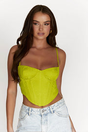 Maggie Underwire Corset Top - Chartreuse
