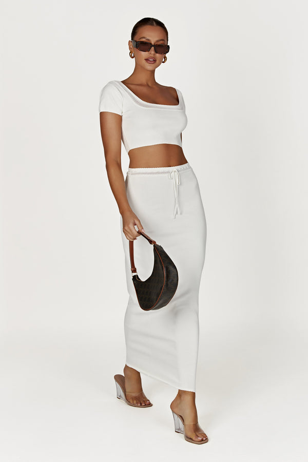 Katies - Womens Pants - White - Classic Crop Pant - Cropped