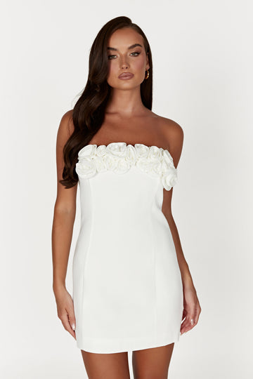 Rose Mini Dress - White