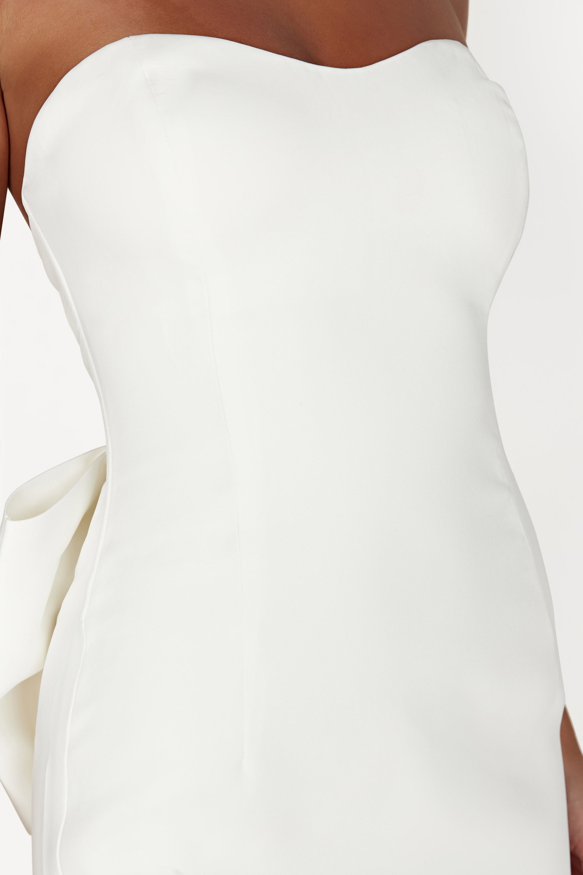 Meredith Strapless Bow Mini Dress - White | MESHKI US Meredith Strapless Bow Mini Dress - White | MESHKI US
