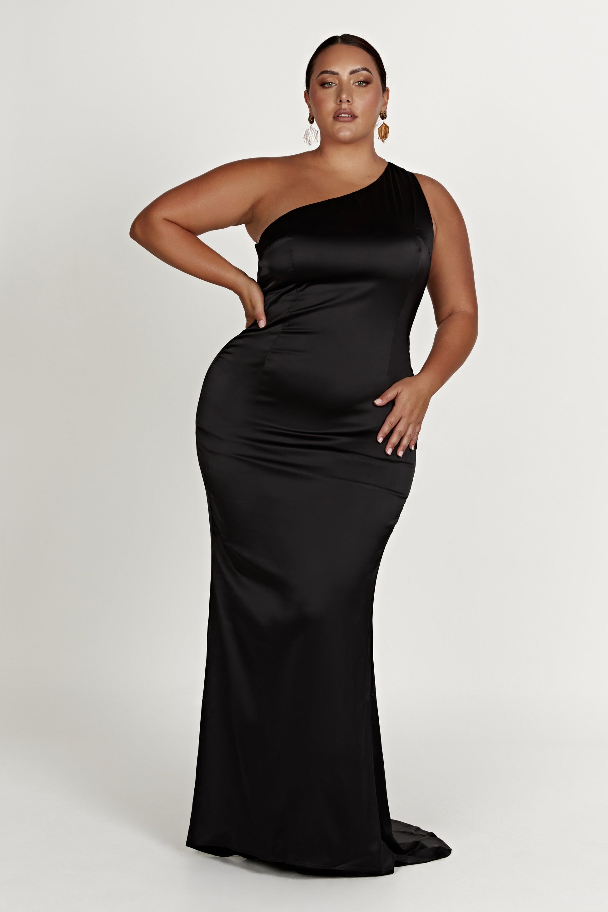 meshki one shoulder dress Trinh One Shoulder Maxi Dress / Black | MESHKI