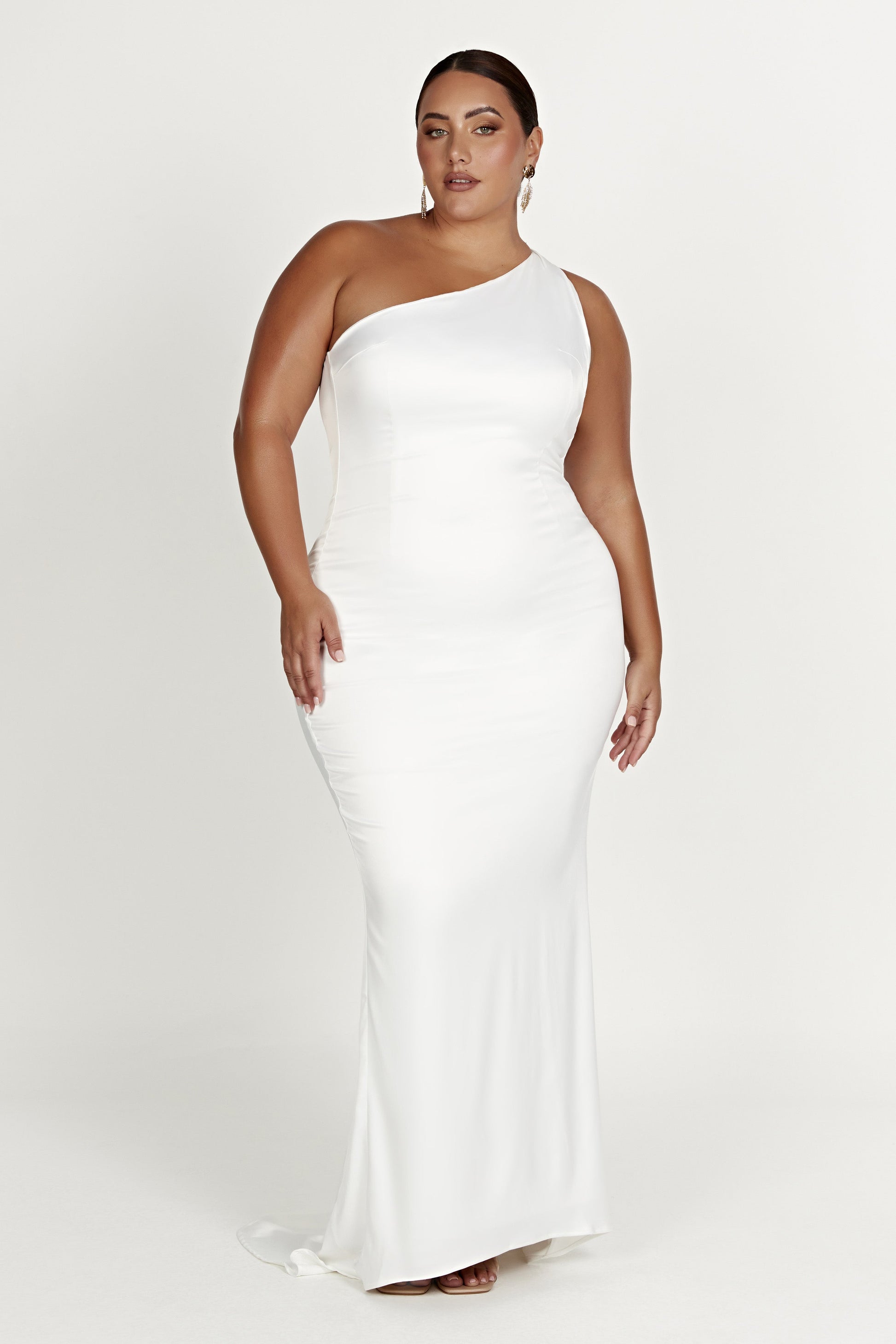 Harper One Shoulder Gown - White | MESHKI US Harper One Shoulder Gown - White | MESHKI US