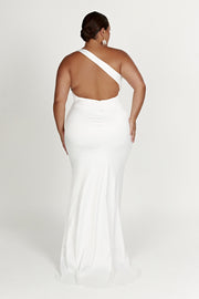 Harper One Shoulder Gown - White