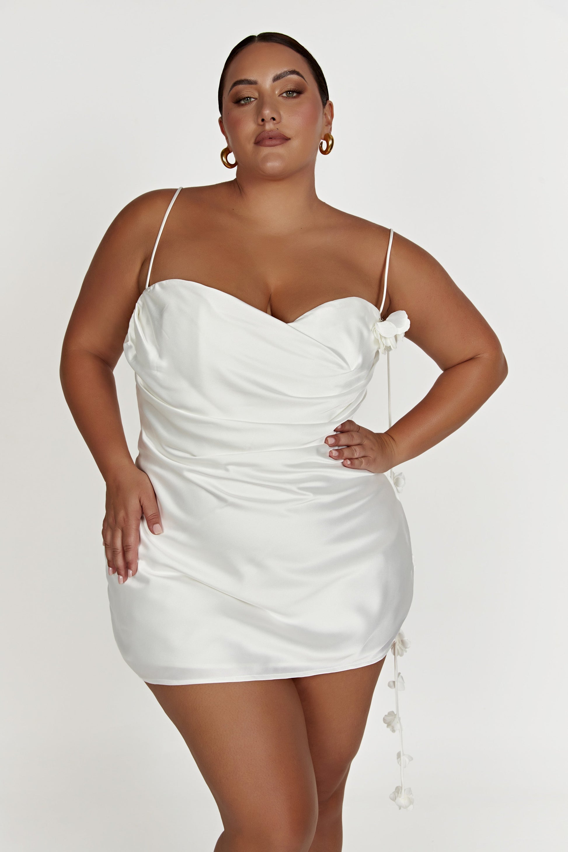 Otillie Rose Halter Mini Dress - White | MESHKI US Otillie Rose Halter Mini Dress - White | MESHKI US