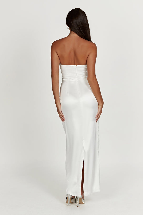 Alanis Strapless Maxi Dress - White - MESHKI U.S