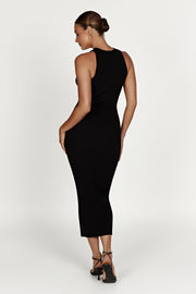 Sienna Knit Midi Dress - Black
