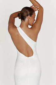 Harper One Shoulder Gown - White
