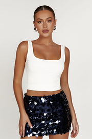 Dinah Sequin Low Rise Mini Skirt - Midnight Navy