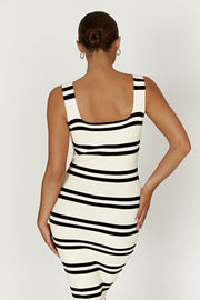 Henrietta Stripe Knit Maxi Dress - Black/White