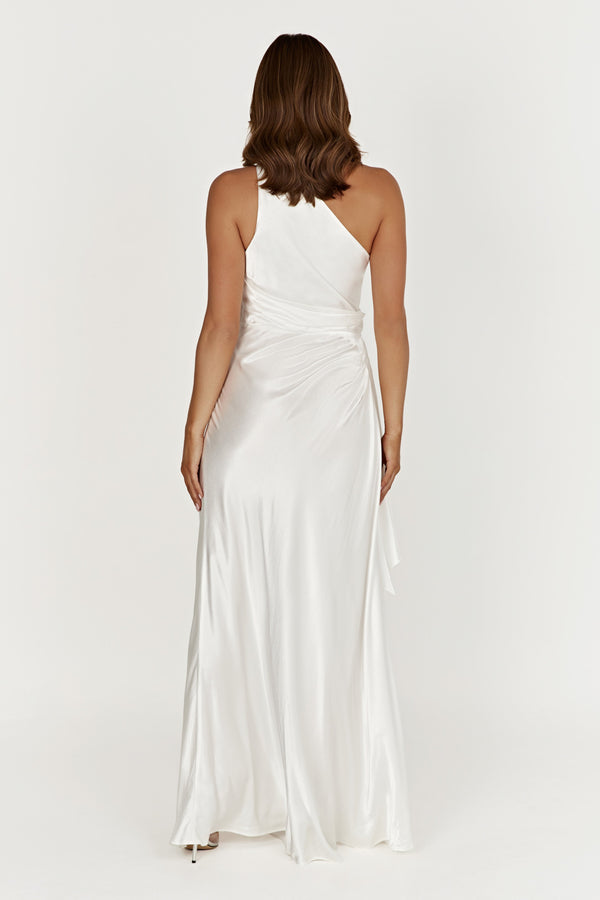 Calliope One Shoulder Maxi Dress - White