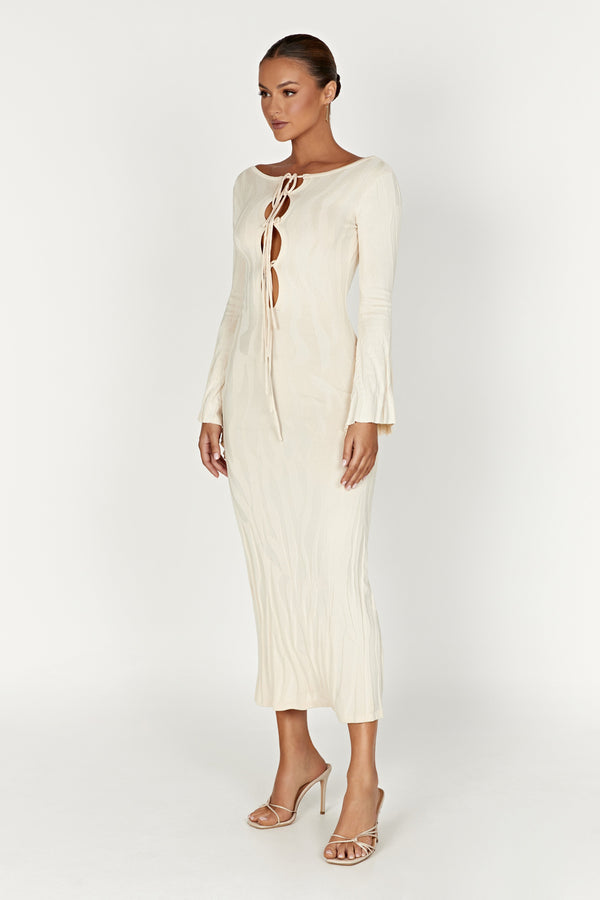 Brinley Long Sleeve Knit Maxi Dress - Ivory