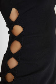 Maisy Strapless Knit Twist Mini Dress - Black