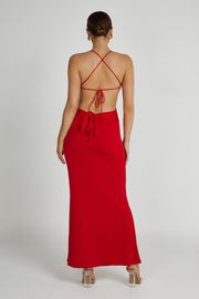 Indiana Slinky Maxi Dress - Red