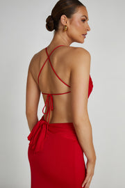 Indiana Slinky Maxi Dress - Red