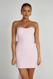 Meredith Strapless Bow Mini Dress - Blush Pink