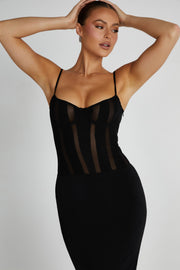 Priya Panelled Maxi Dress - Black