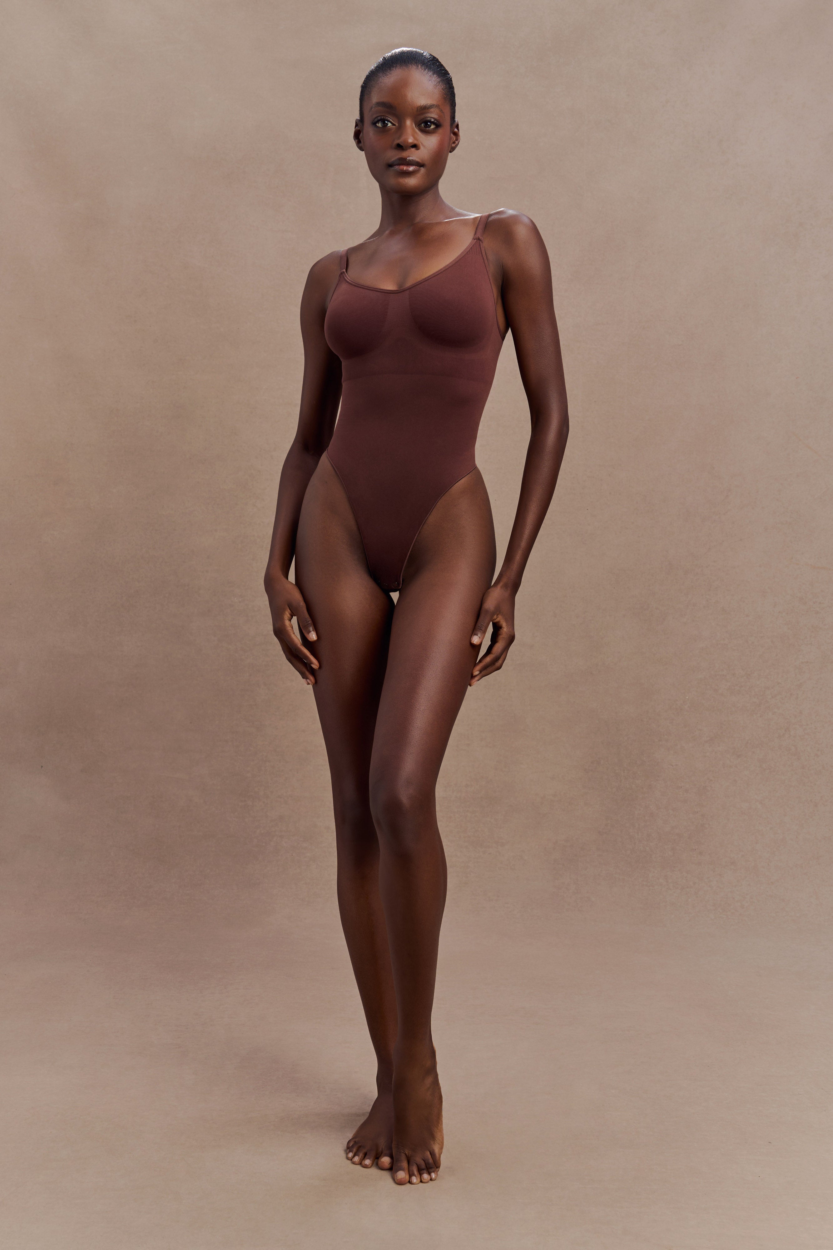 Alyssa Backless Shapewear Bodysuit - Espresso | MESHKI US