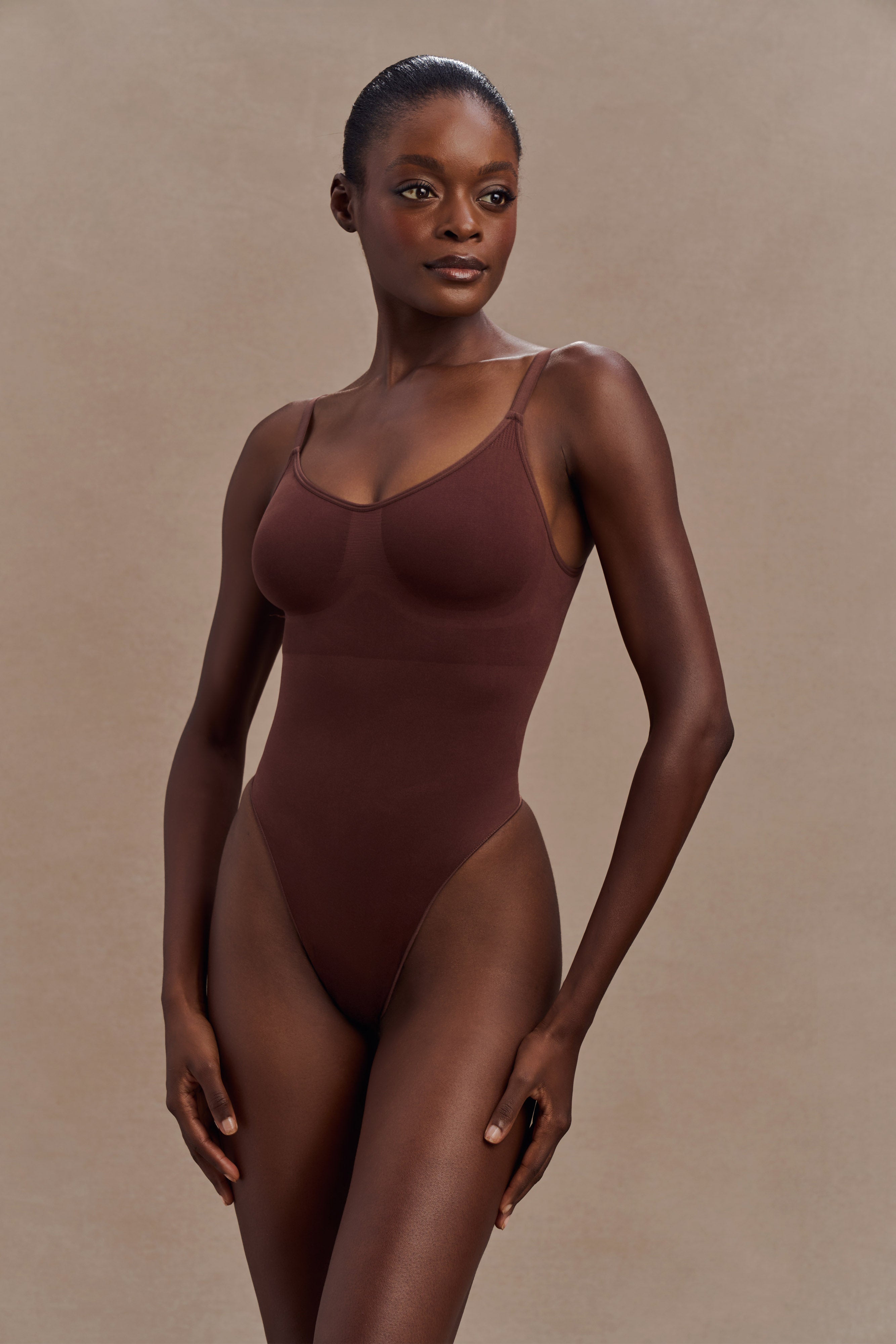 Alyssa Backless Shapewear Bodysuit - Espresso | MESHKI US