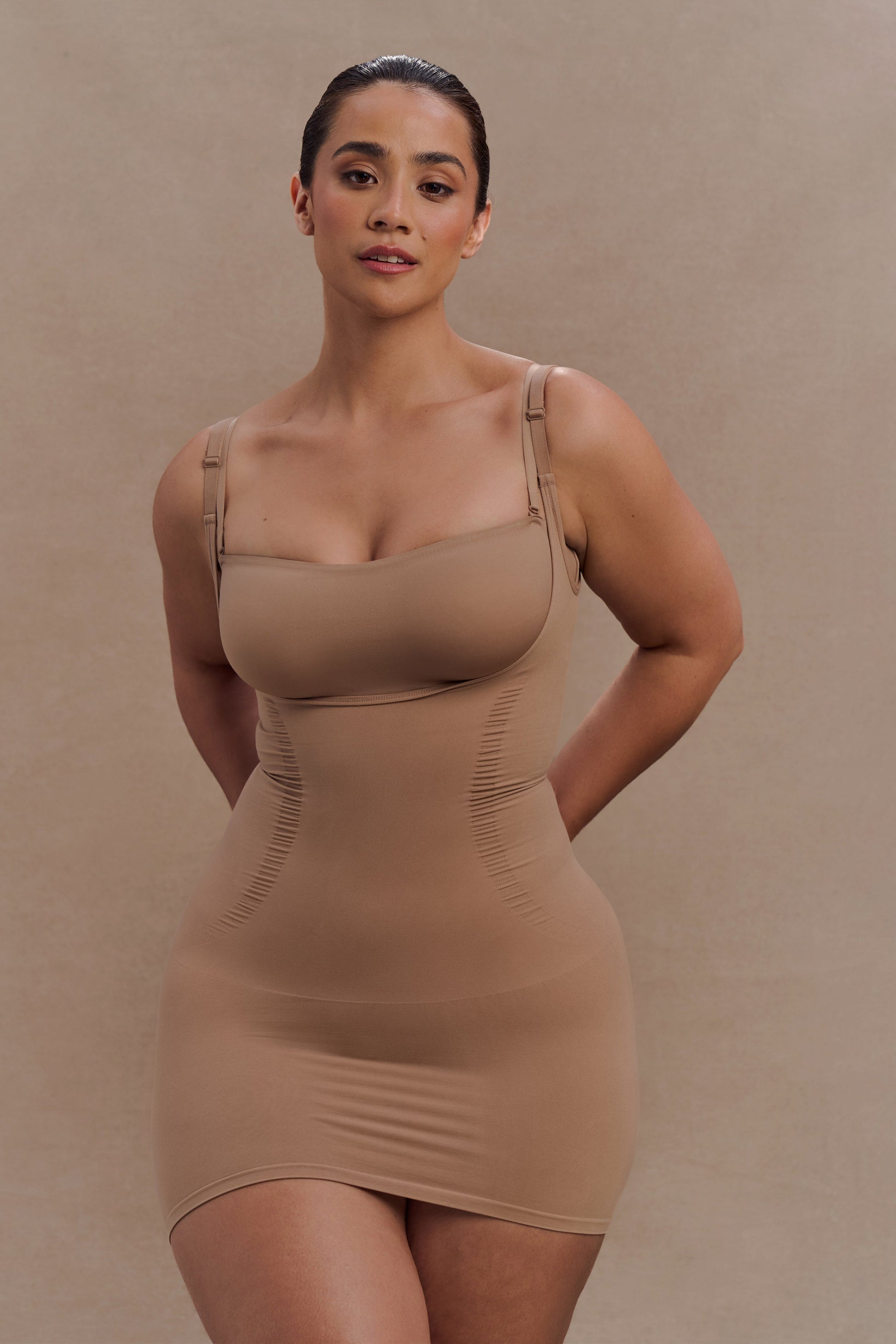 Jocelyn Backless Shapewear Mini Dress / Latte | Meshki | XXL Jocelyn Backless Shapewear Mini Dress / Latte | Meshki | XXL