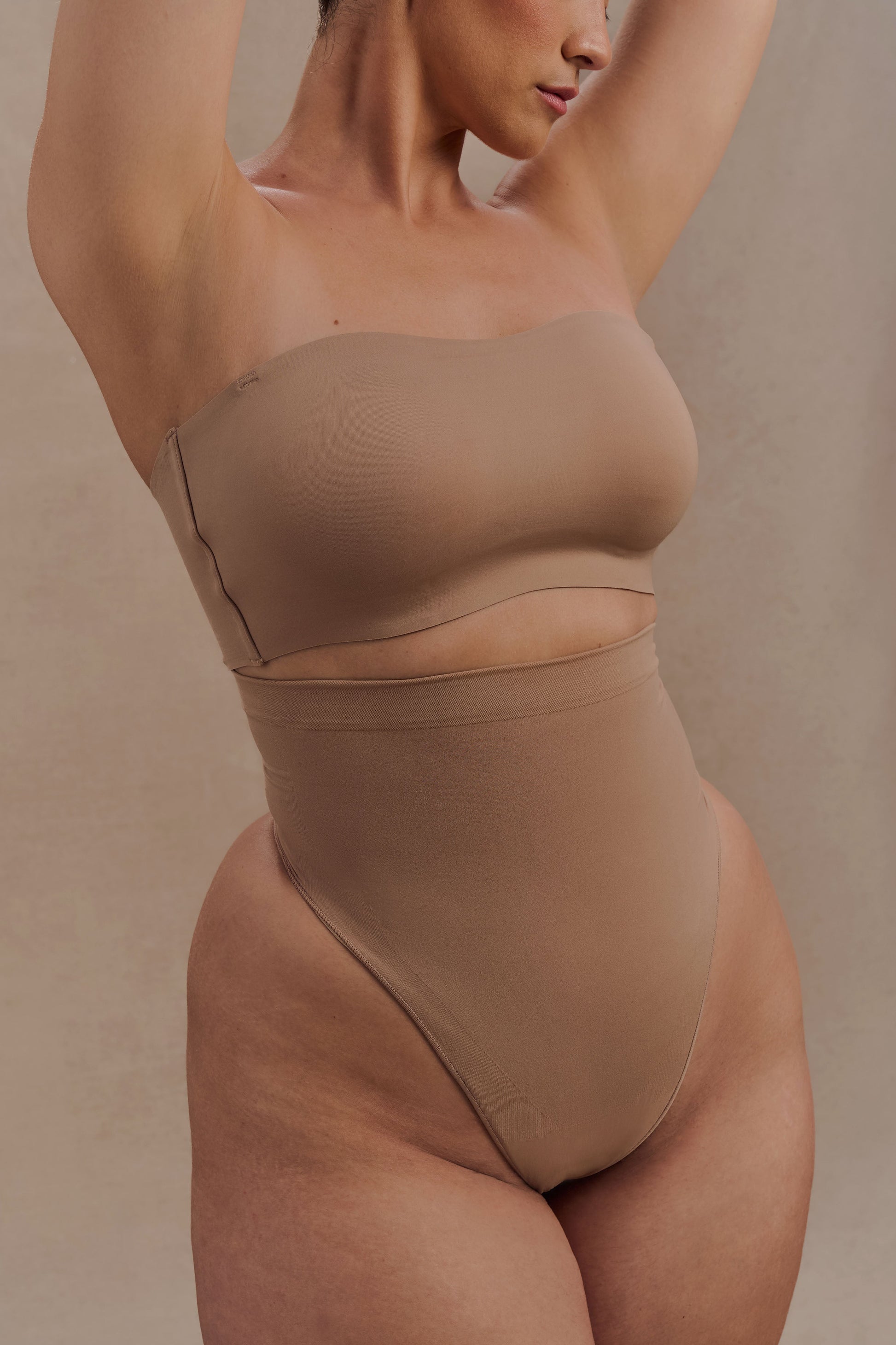 Saria High Waist Shapewear Briefs - Latte