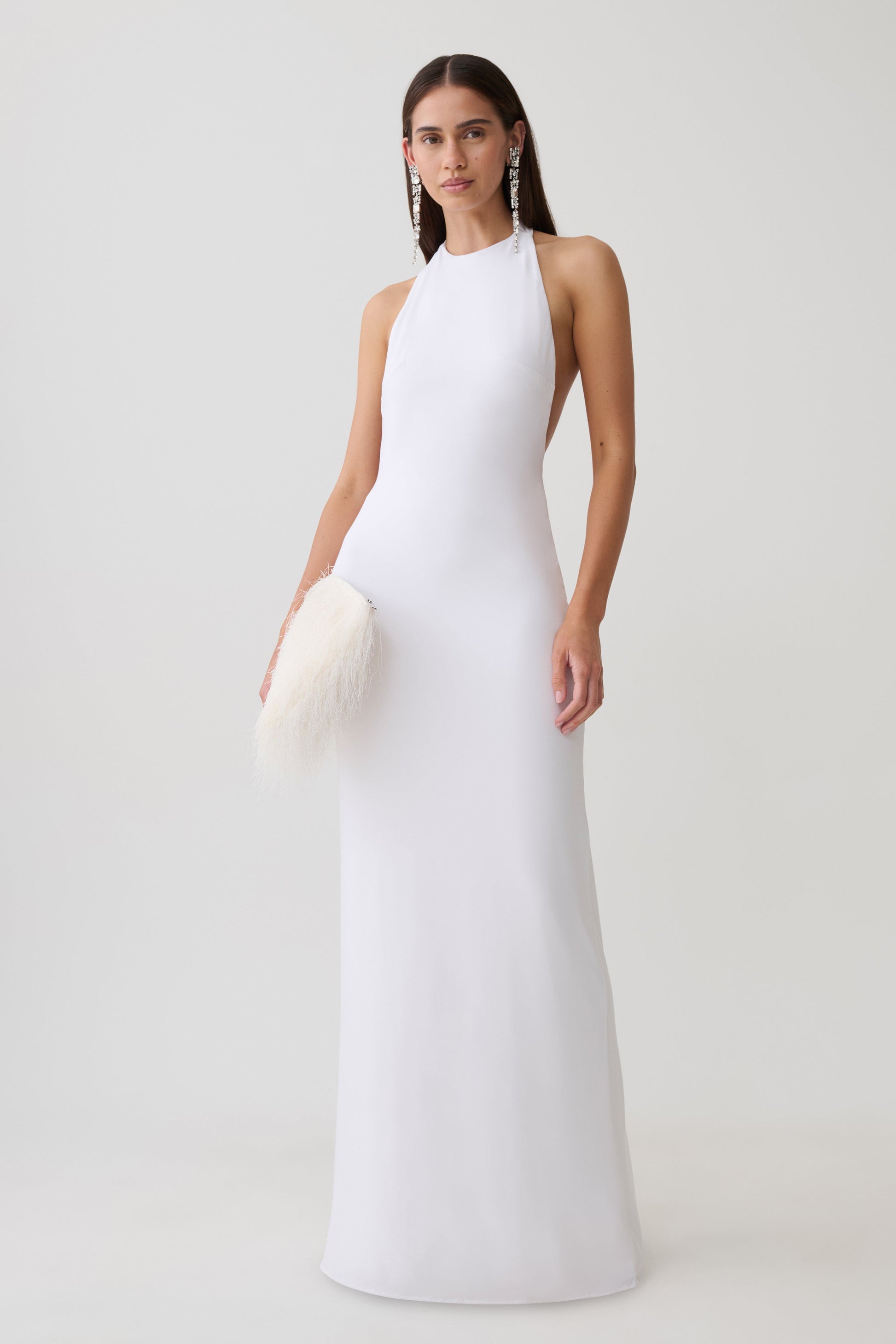 xxs white dress Halley Back T-Strap Maxi - Color:White Aqua Women Fashion Strapless A-Line Stretch Satin Machine wash