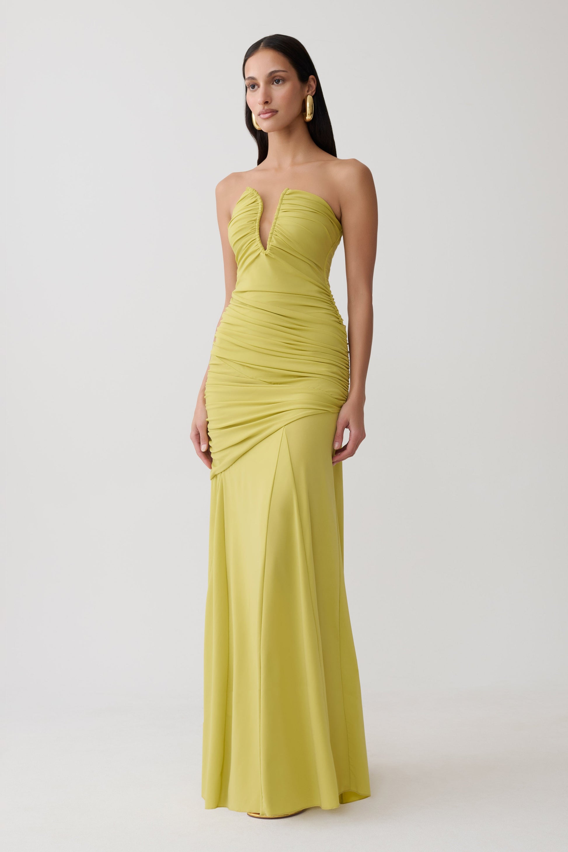 Kaiydo Gathered Centre Wire Maxi Dress - Orchard Moss #5