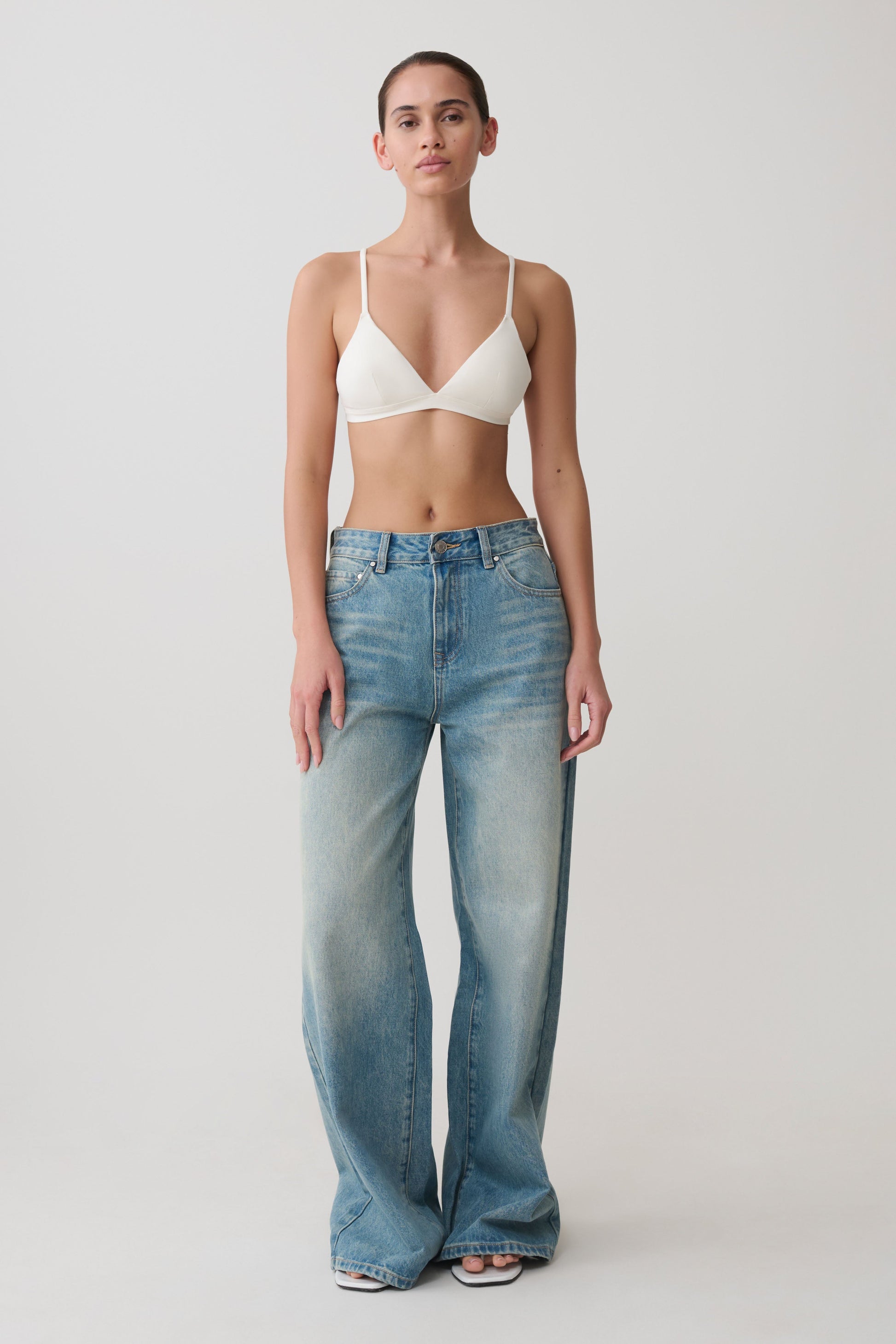 Kels Micro Triangle Bralette - White #9