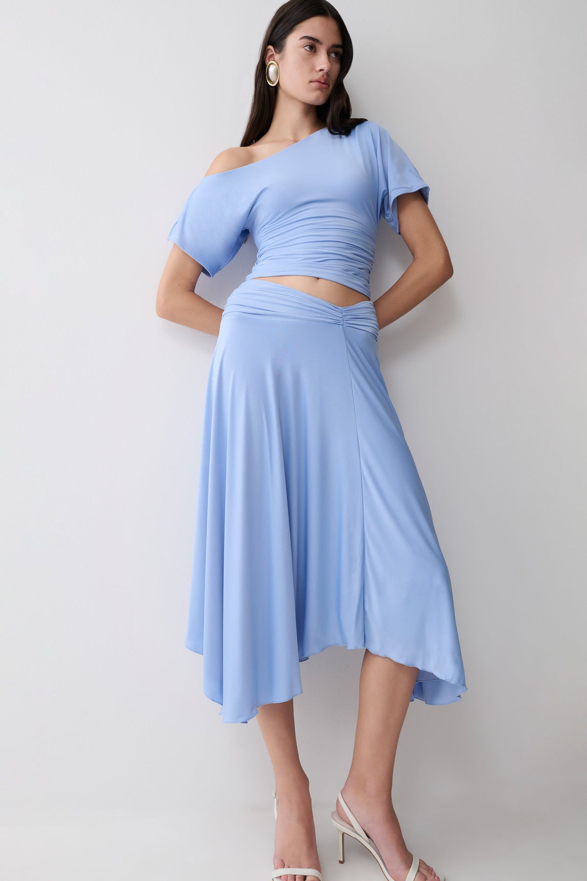 Luu Slinky Midi Skirt - Sea Blue #4