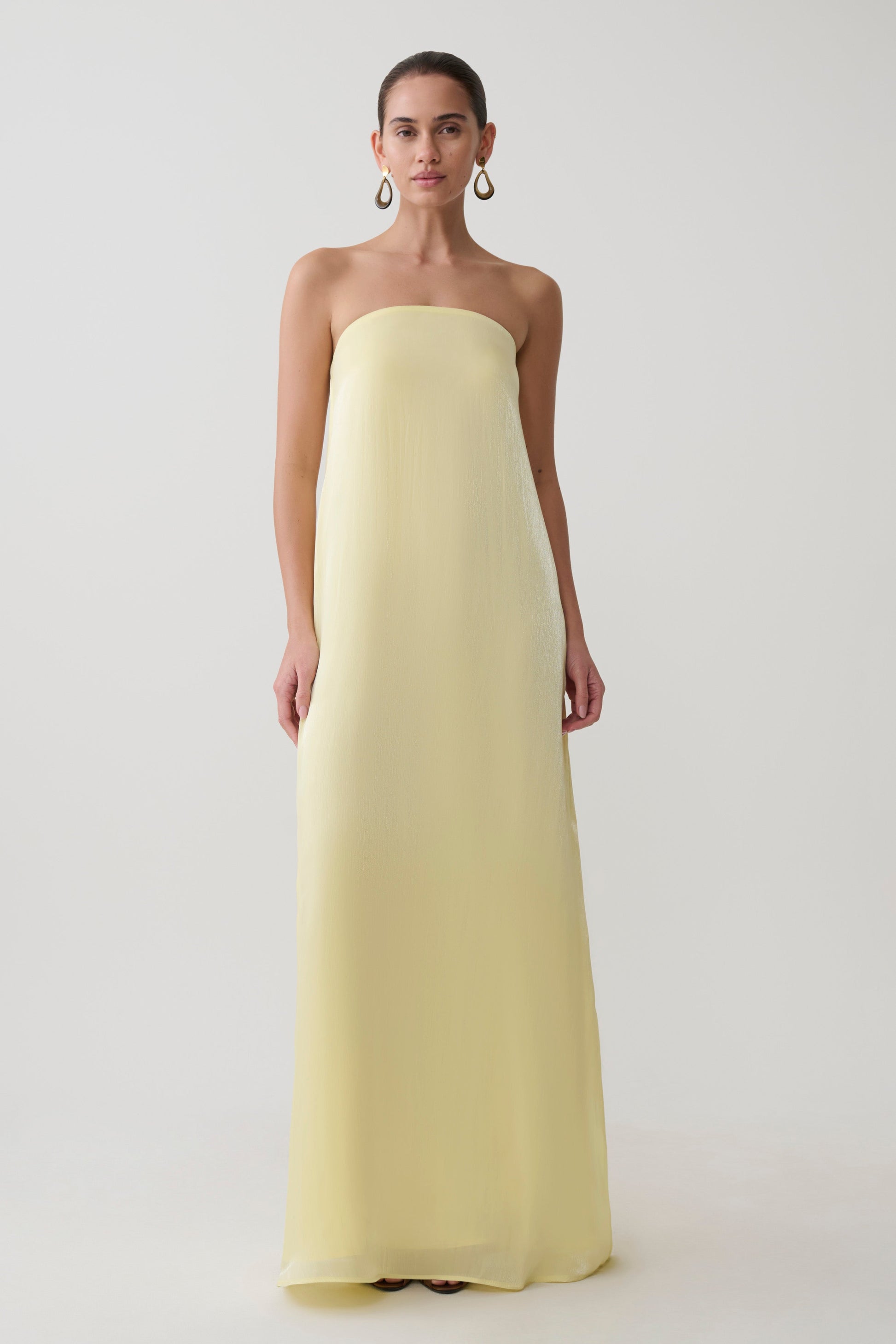 Olivia Strapless Maxi Dress / Lemon | MESHKI