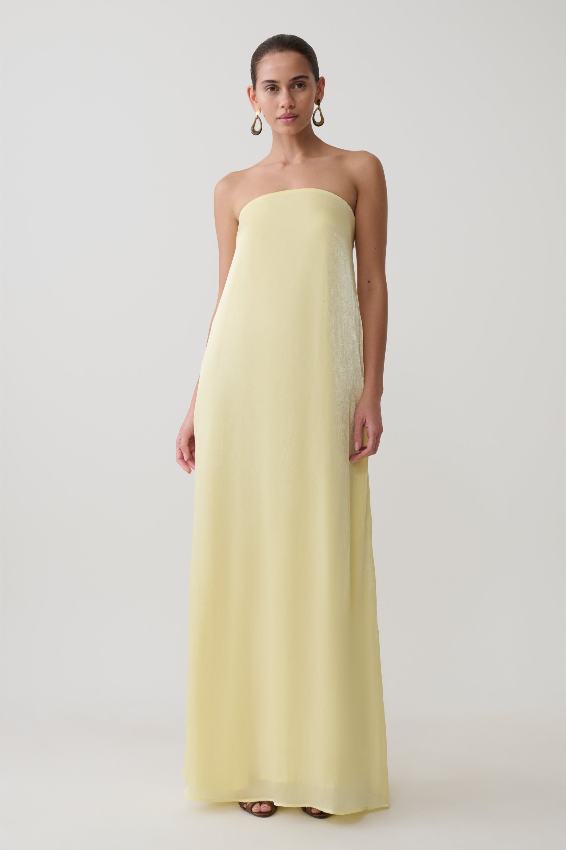 Olivia Strapless Maxi Dress / Lemon | MESHKI