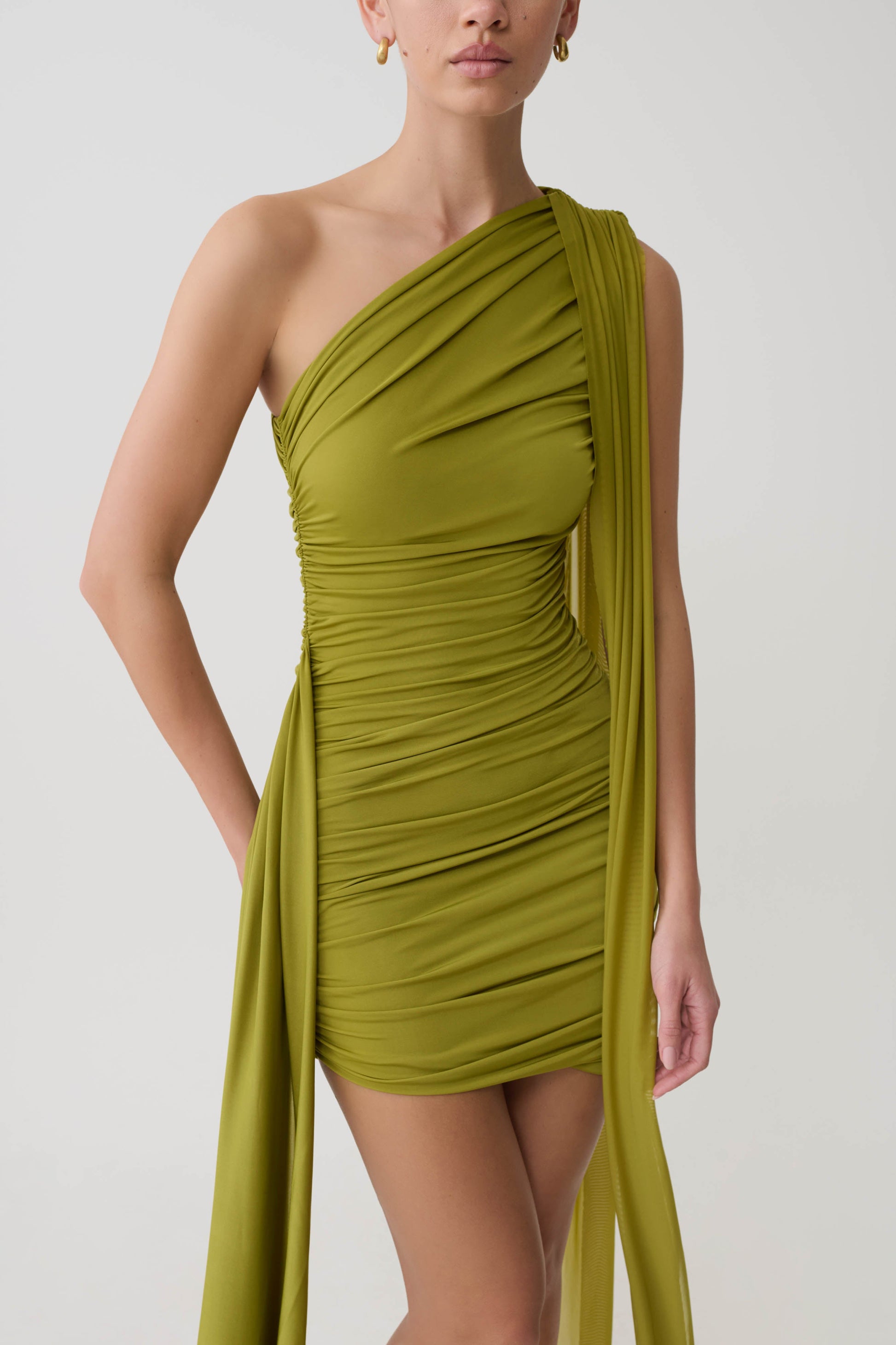 Asher Mini Dress - Olive #7