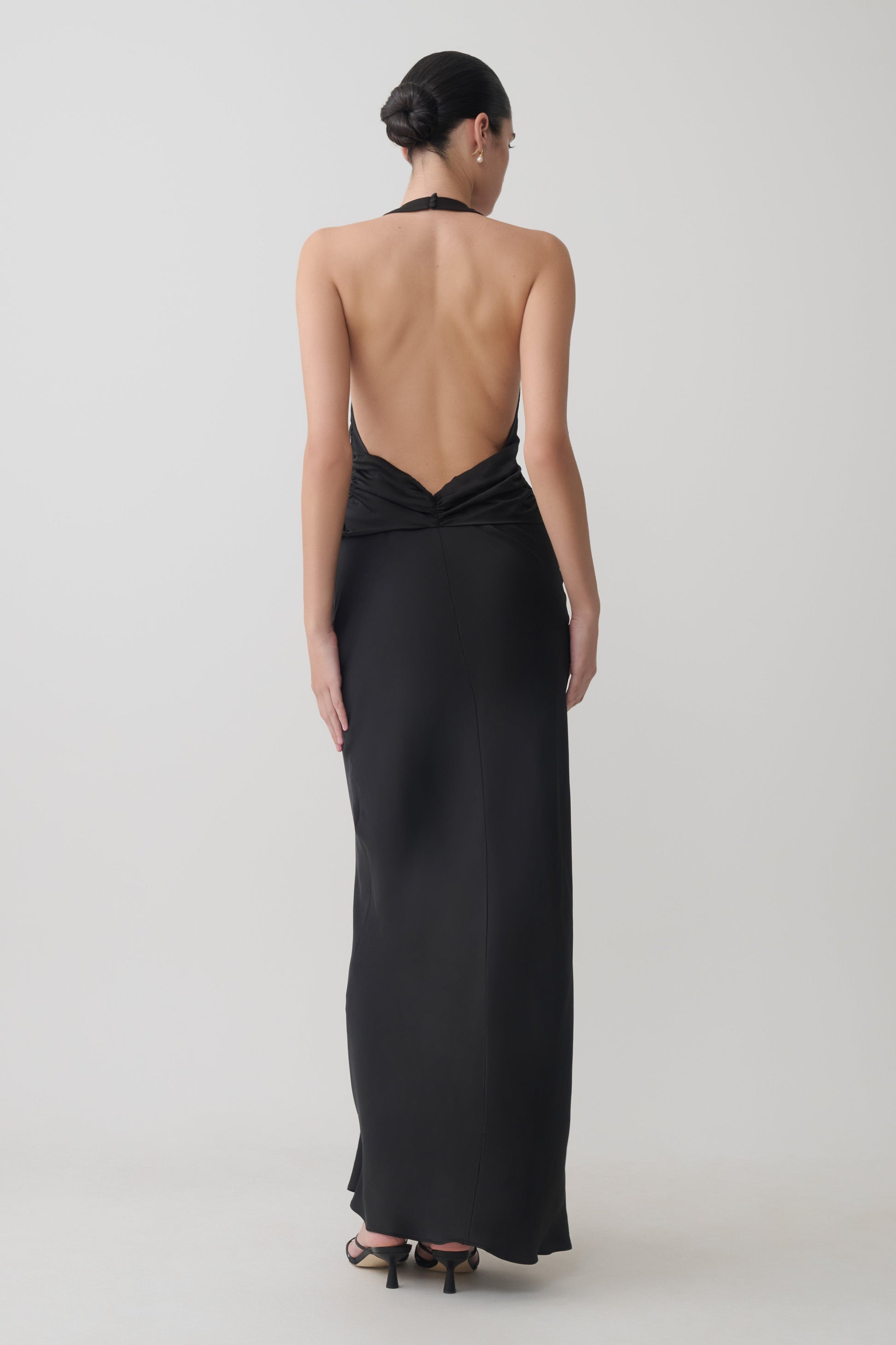 black silk backless dress Amazon.com: Satin Halter Backless Silt Midi Dress for Women 2024 Elegant  Formal High Neck Cowl Back Silk Wedding Guest Sexy Dresses Black :  Clothing, Shoes & Jewelry