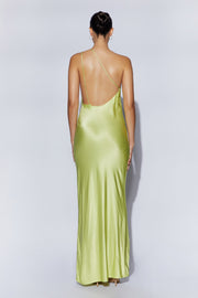 Alena One Shoulder Maxi Dress - Pistachio Green