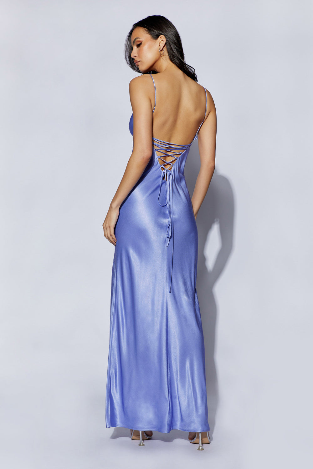 Cora Tie Back Maxi Slip Dress - Lavender