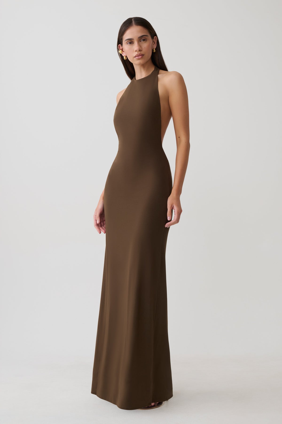 Halley Back T-Strap Maxi Dress - Chocolate #5
